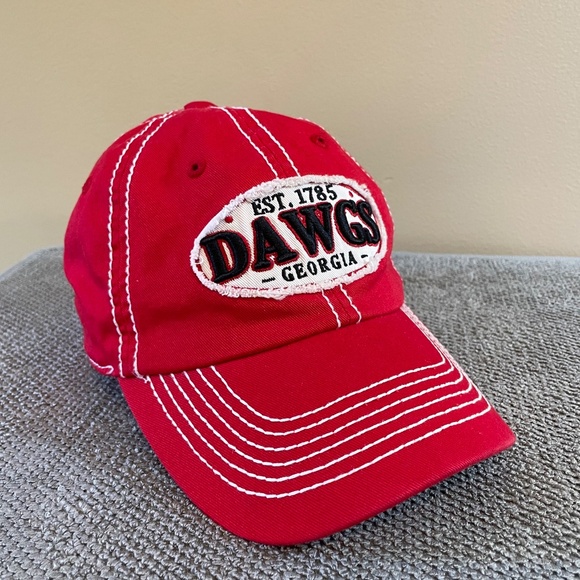 Georgia Bulldogs Baseball Cap Dawgs Est. 1785 Red University NCAA Strapback Hat - Picture 8 of 8
